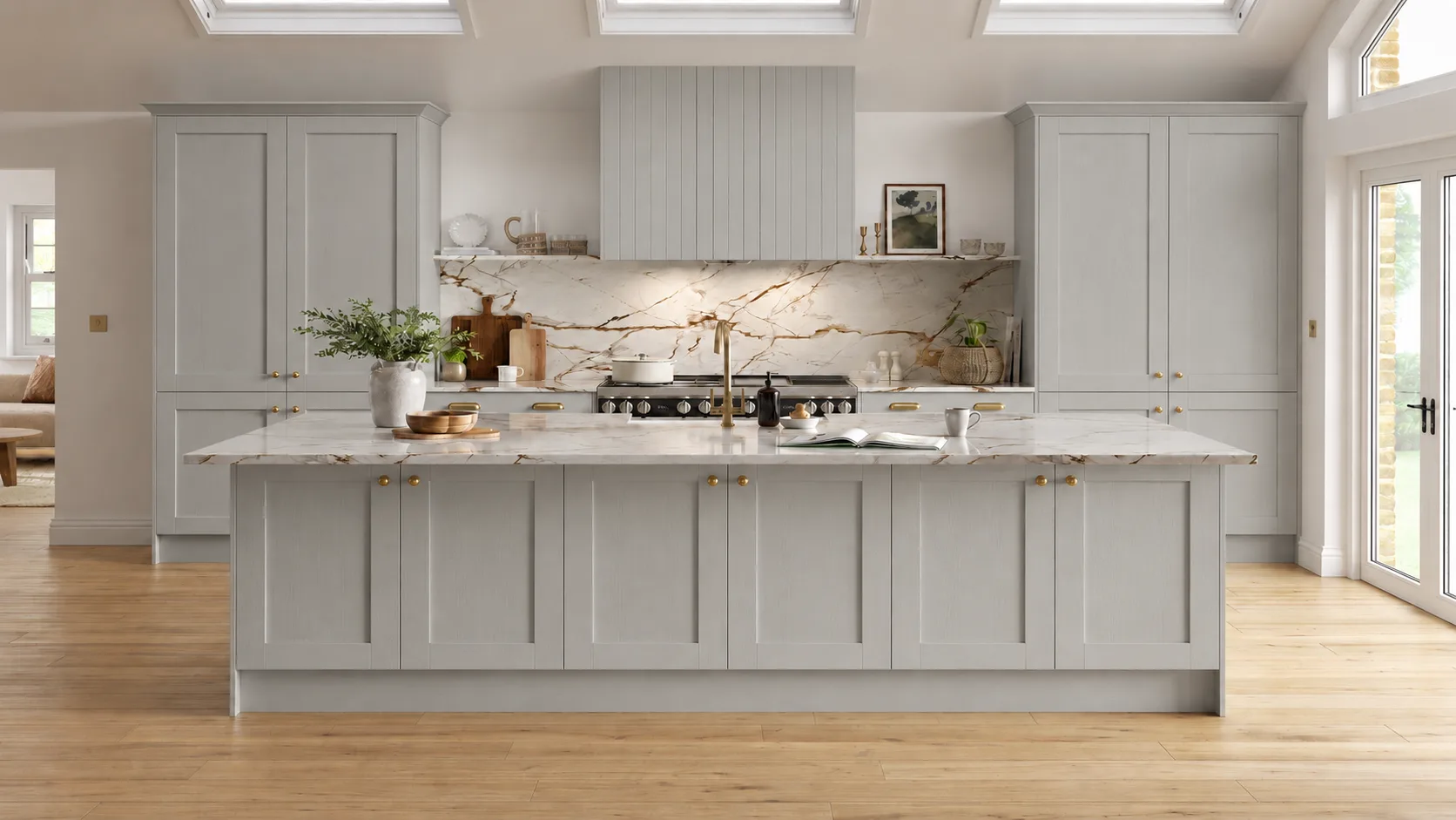 Timber Shaker kitchen in Dove Grey Matt