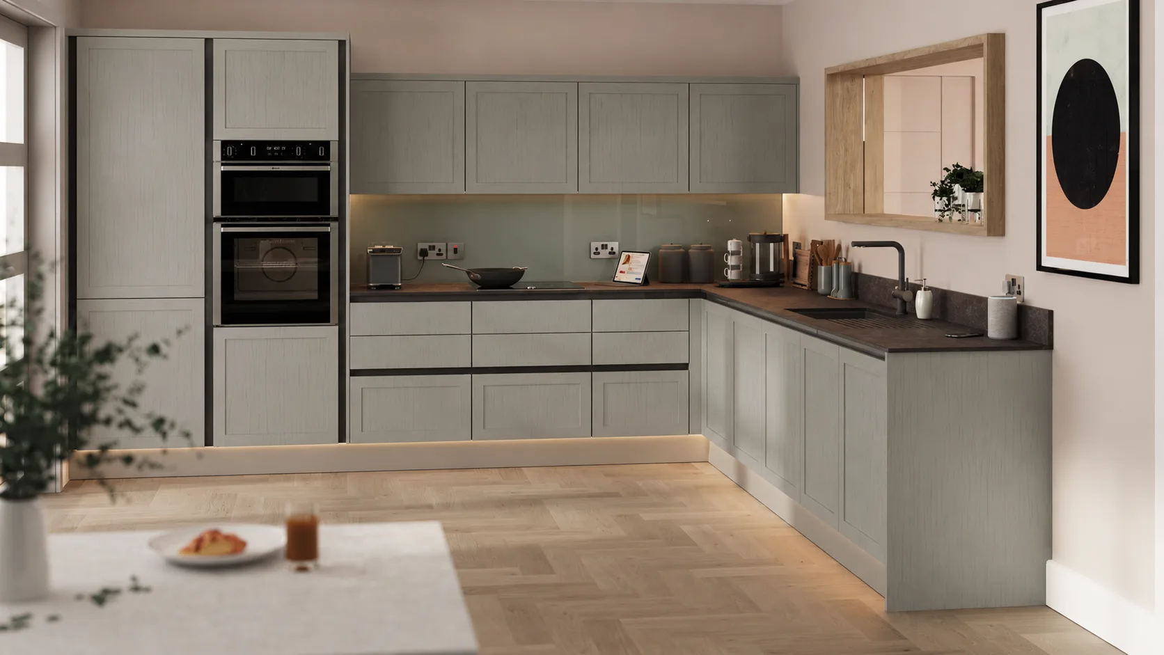 Modern fitted kitchen used as inspiration for kitchen planning