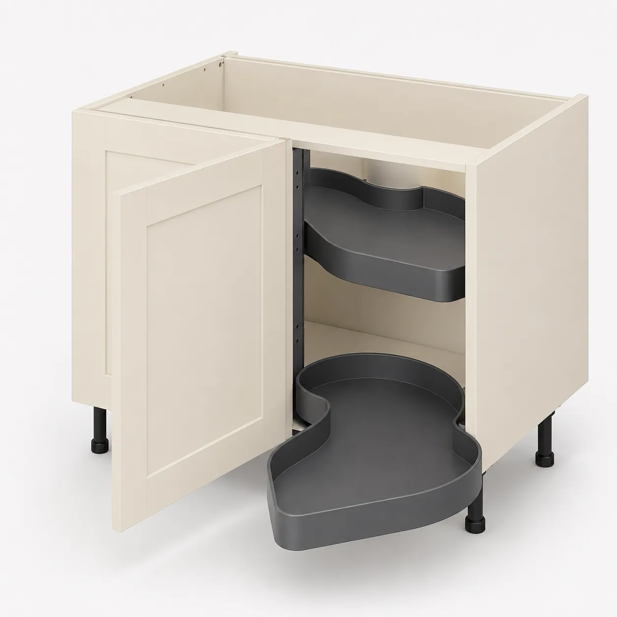 1000mm Blind Corner Base Unit with Nuvola Corner Storage Left