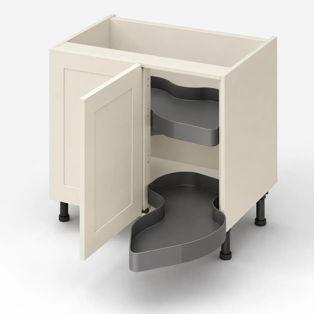 900mm Blind Corner Base Unit with Nuvola Corner Storage Left