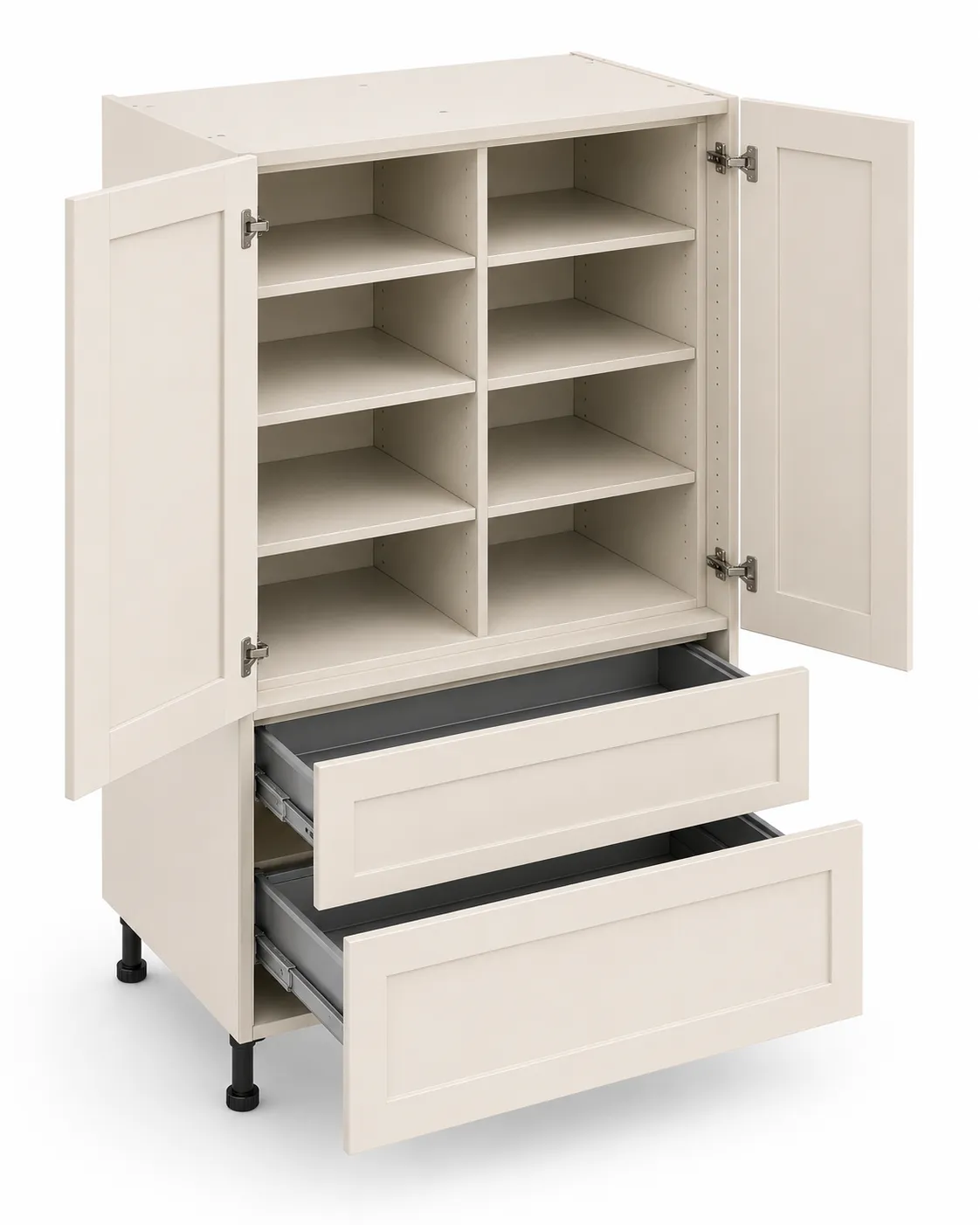 1000mm Larder Unit with 2 Pan Drawers and Butlers Pantry Interior