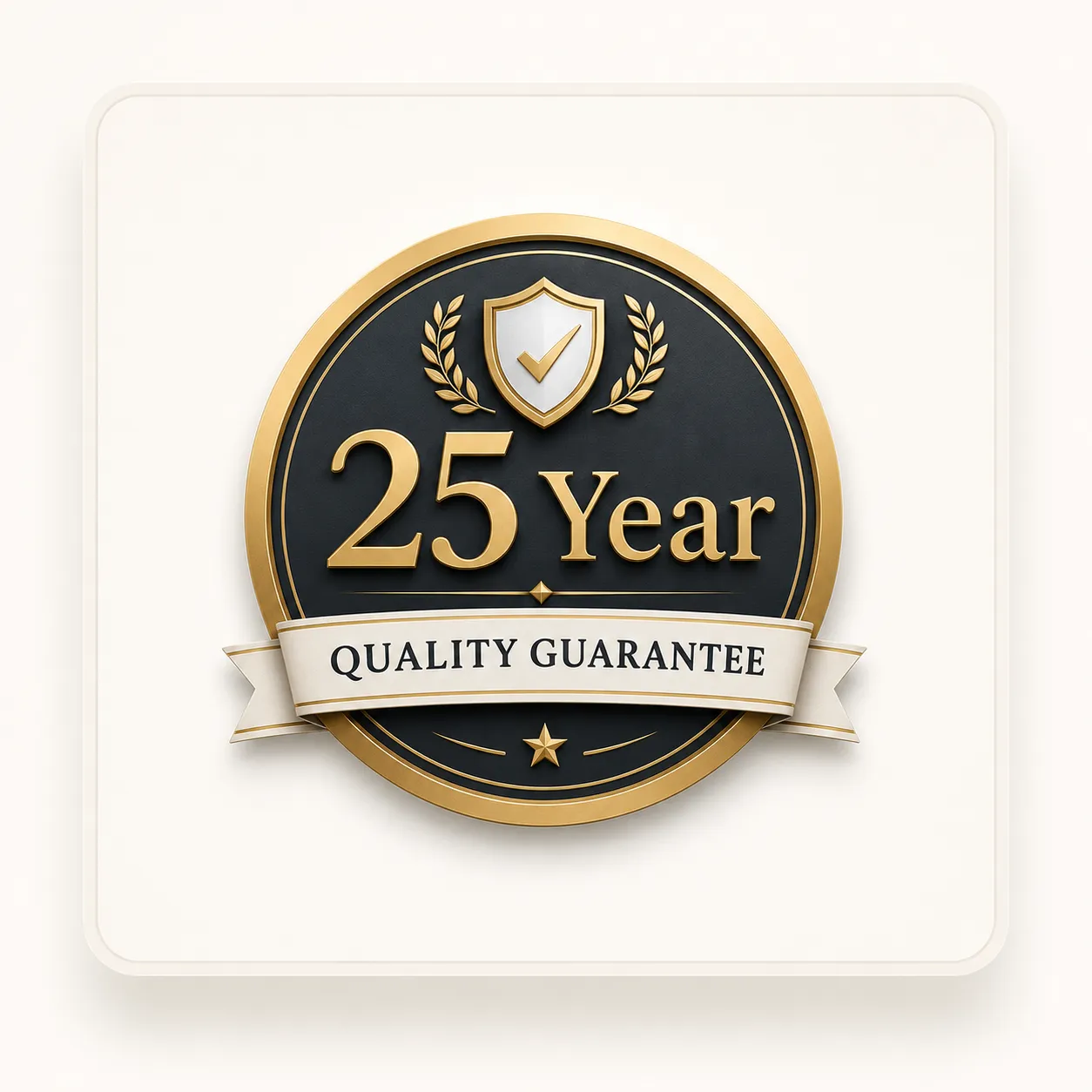 25 year quality guarantee badge